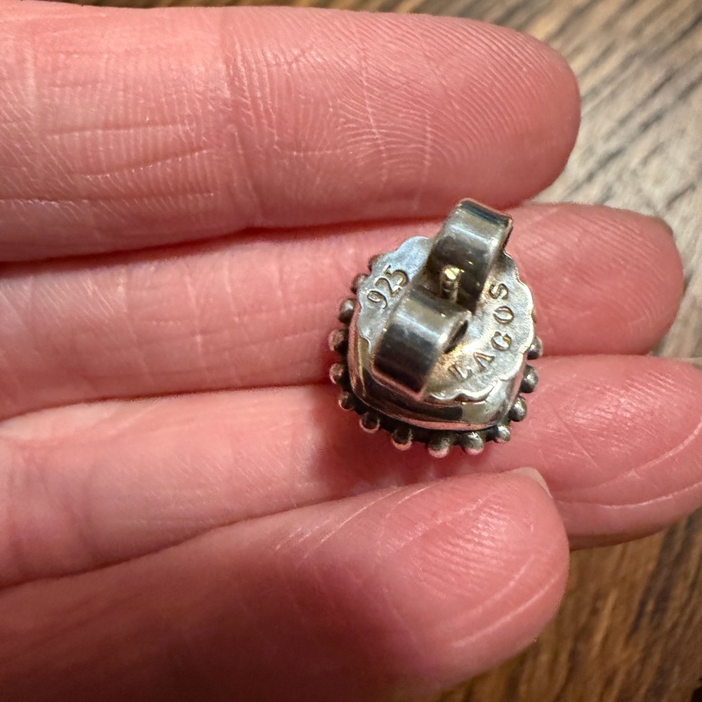 Lagos silver mother of pearl and quartz stud earrings - Picture 5 of 7